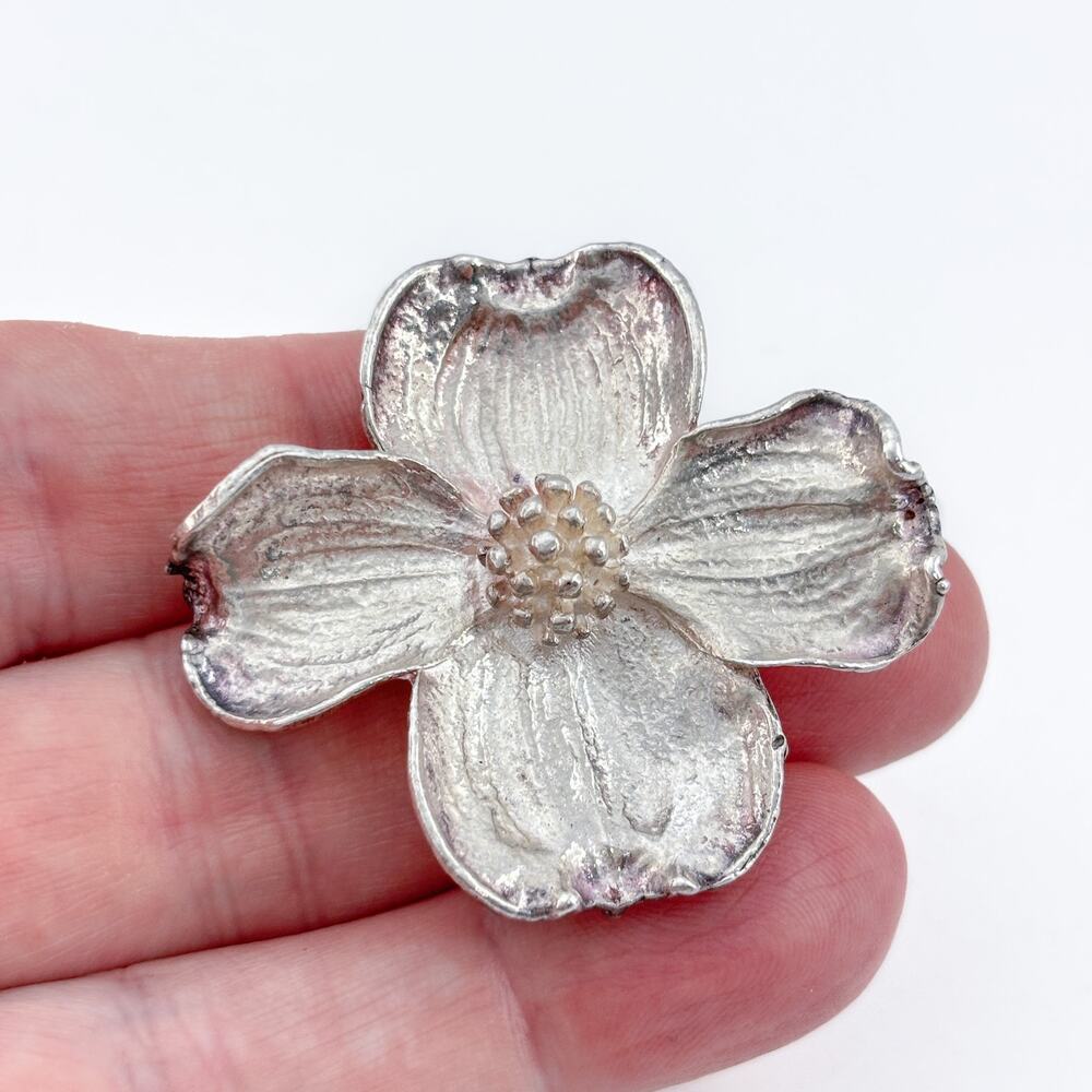 Vintage Sterling Silver 925 USNA Naval Academy Reunion Dogwood Flower Brooch